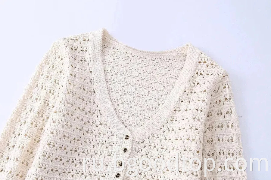 Women's hollow knitted cardigan